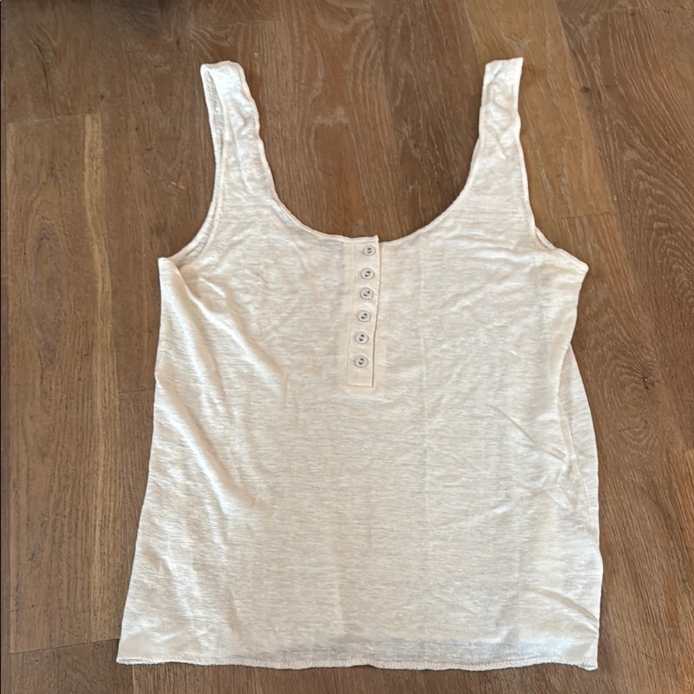 Apiece Apart Cream Button-Front Camisole 100% Linen